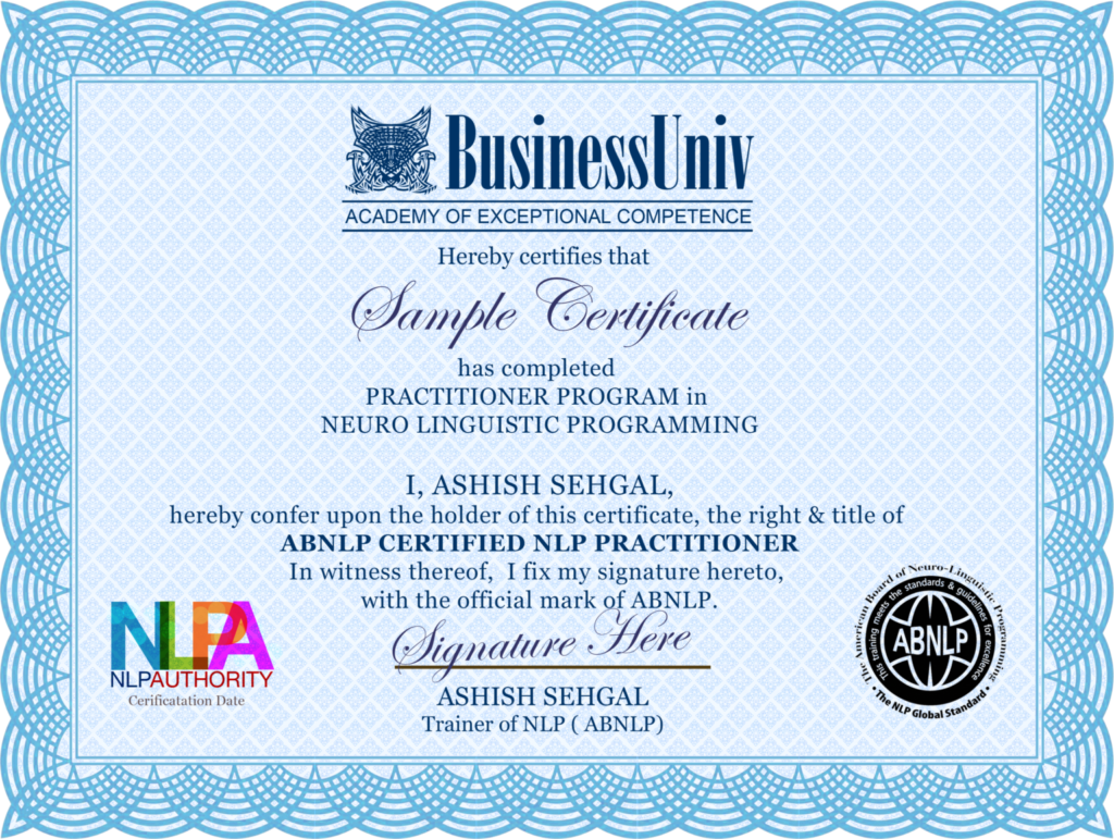 ABNLP Certified NLP Practitioner Training in Gurgaon, Delhi, India